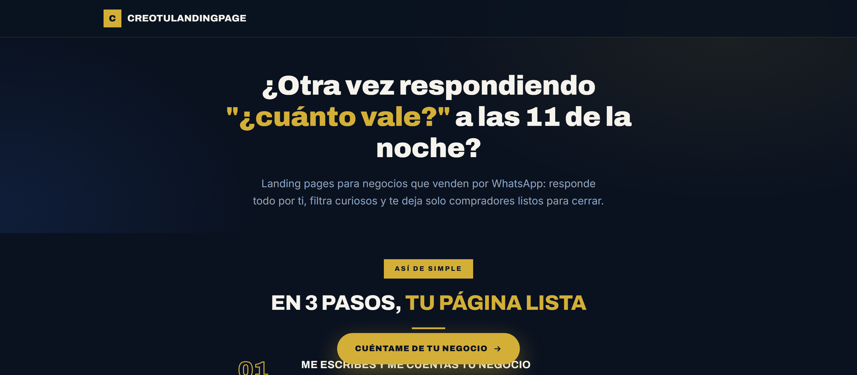 Landing page Creo Tu Landing Page